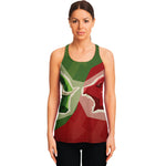 Green Bull And Red Bear Stock Print Women's Racerback Tank Top