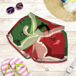Green Bull And Red Bear Stock Print Women's Shorts
