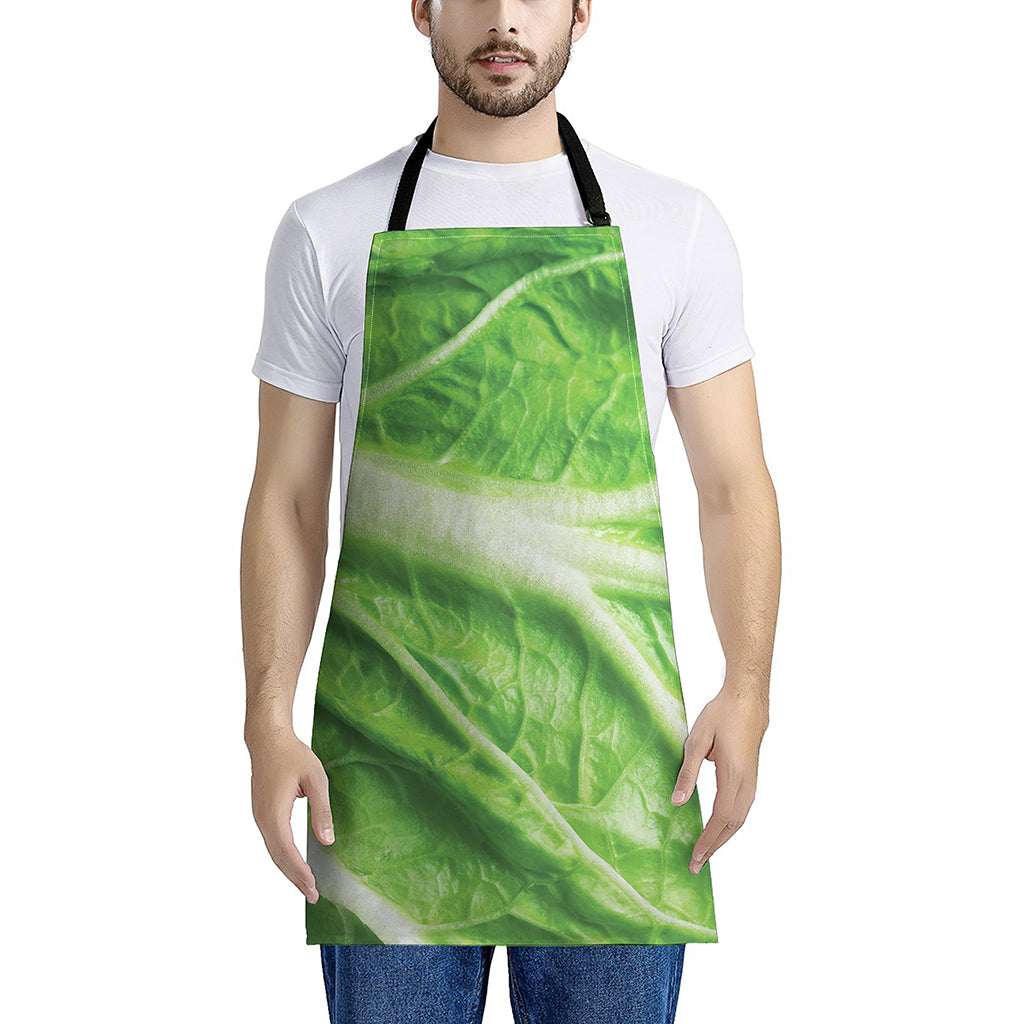 Green Cabbage Leaf Print Apron