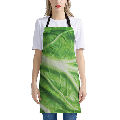 Green Cabbage Leaf Print Apron
