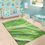 Green Cabbage Leaf Print Area Rug