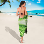 Green Cabbage Leaf Print Beach Sarong Wrap