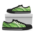 Green Cabbage Leaf Print Black Low Top Sneakers