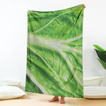 Green Cabbage Leaf Print Blanket