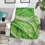 Green Cabbage Leaf Print Blanket
