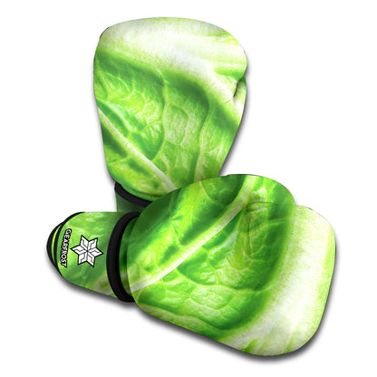 Green Cabbage Leaf Print Boxing Gloves
