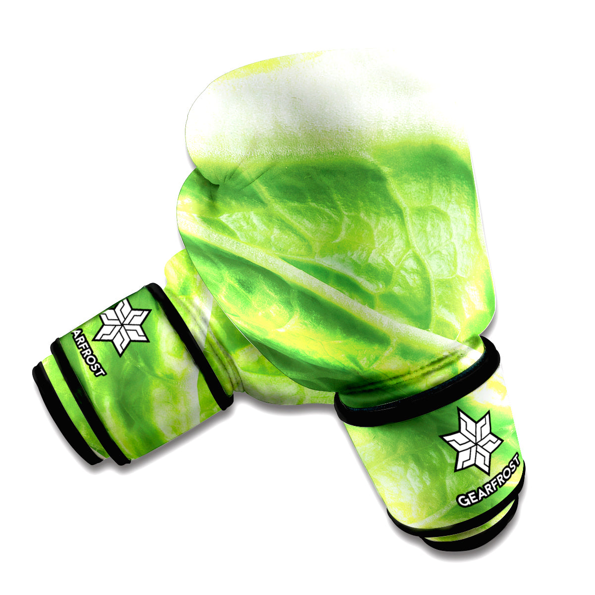 Green Cabbage Leaf Print Boxing Gloves