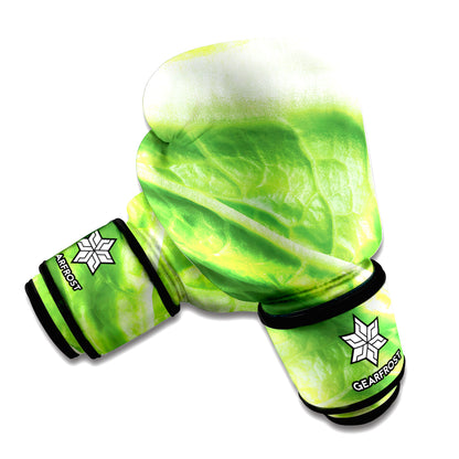 Green Cabbage Leaf Print Boxing Gloves