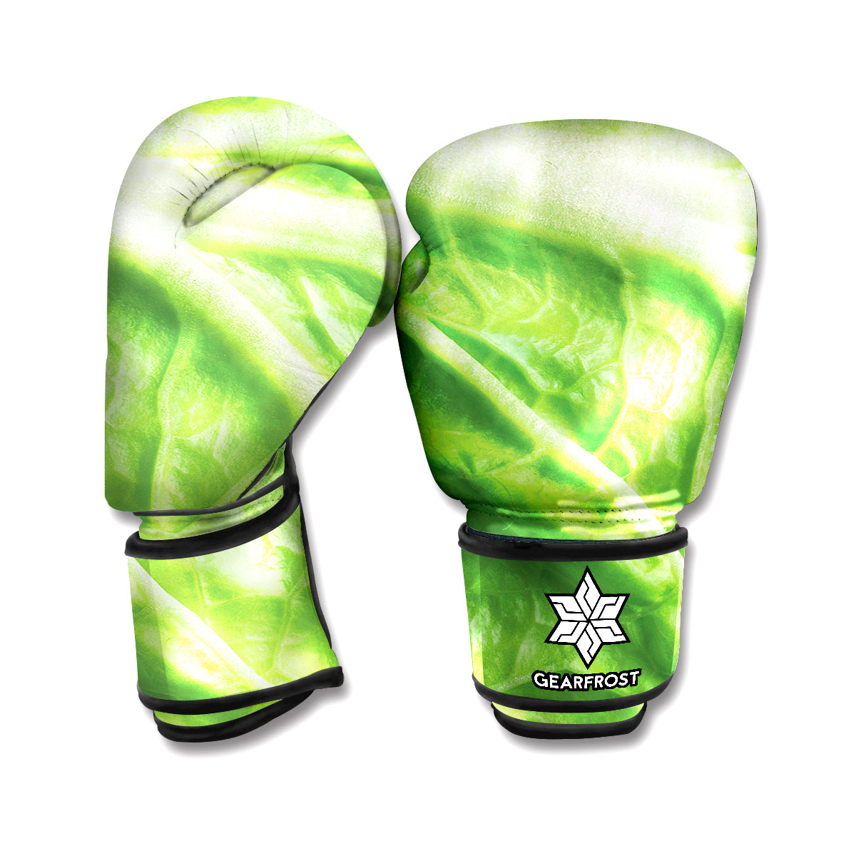 Green Cabbage Leaf Print Boxing Gloves