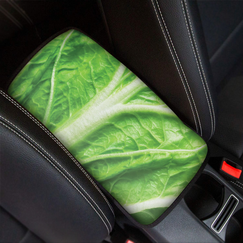 Green Cabbage Leaf Print Car Center Console Cover