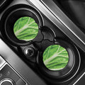 Green Cabbage Leaf Print Car Coasters