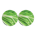 Green Cabbage Leaf Print Car Coasters