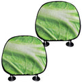 Green Cabbage Leaf Print Car Headrest Covers