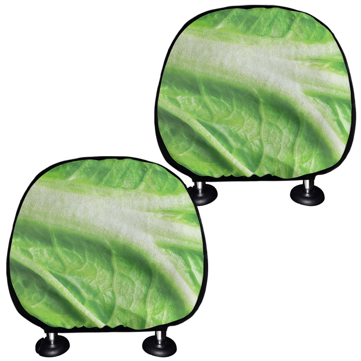 Green Cabbage Leaf Print Car Headrest Covers