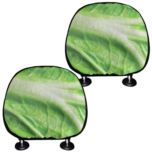 Green Cabbage Leaf Print Car Headrest Covers