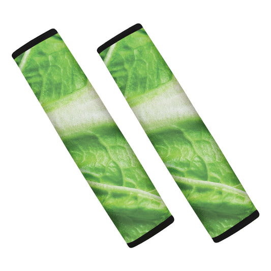Green Cabbage Leaf Print Car Seat Belt Covers
