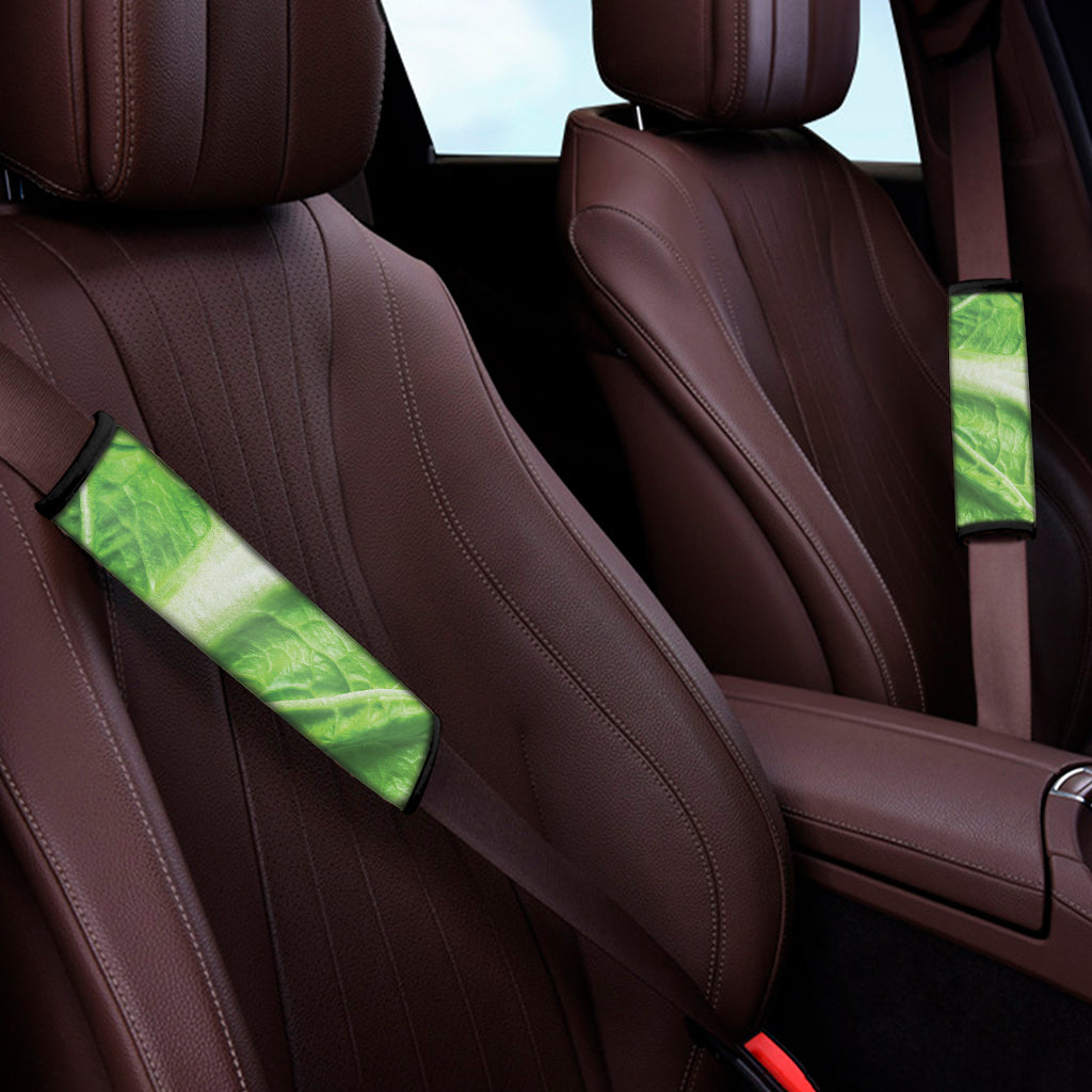 Green Cabbage Leaf Print Car Seat Belt Covers