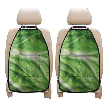Green Cabbage Leaf Print Car Seat Organizers