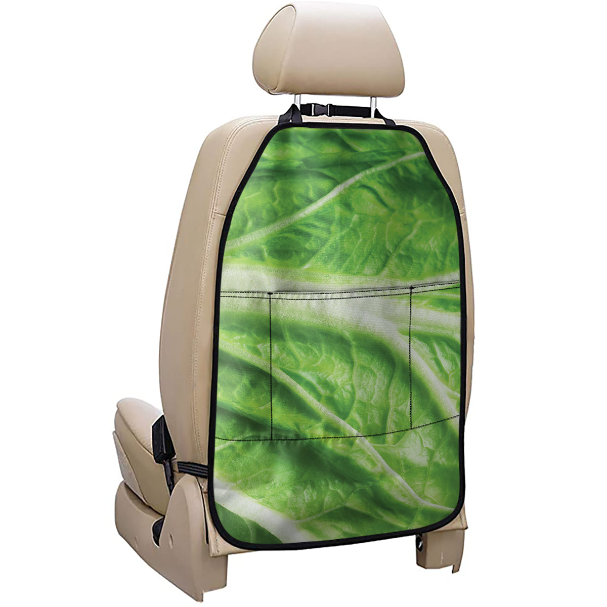 Green Cabbage Leaf Print Car Seat Organizers