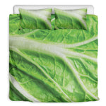 Green Cabbage Leaf Print Duvet Cover Bedding Set
