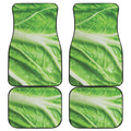 Green Cabbage Leaf Print Front and Back Car Floor Mats