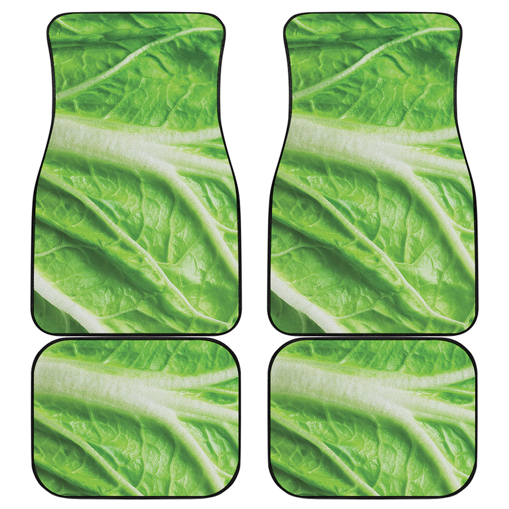 Green Cabbage Leaf Print Front and Back Car Floor Mats