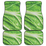 Green Cabbage Leaf Print Front and Back Car Floor Mats