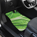 Green Cabbage Leaf Print Front and Back Car Floor Mats