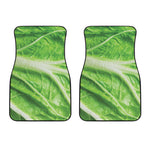 Green Cabbage Leaf Print Front Car Floor Mats