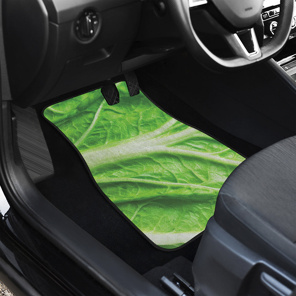 Green Cabbage Leaf Print Front Car Floor Mats