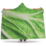 Green Cabbage Leaf Print Hooded Blanket