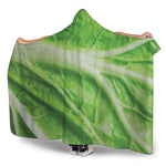 Green Cabbage Leaf Print Hooded Blanket