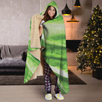 Green Cabbage Leaf Print Hooded Blanket