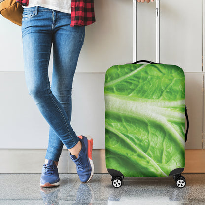 Green Cabbage Leaf Print Luggage Cover