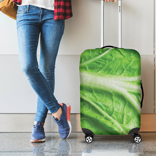 Green Cabbage Leaf Print Luggage Cover