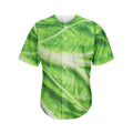 Green Cabbage Leaf Print Men's Baseball Jersey