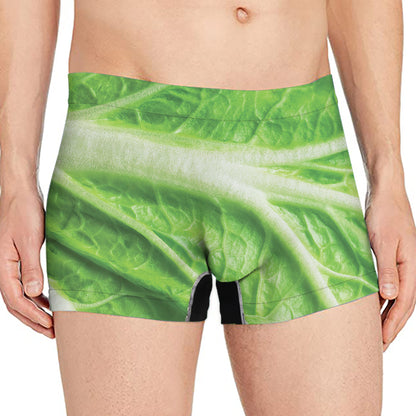 Green Cabbage Leaf Print Men's Boxer Briefs