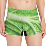 Green Cabbage Leaf Print Men's Boxer Briefs
