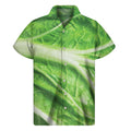 Green Cabbage Leaf Print Men's Short Sleeve Shirt