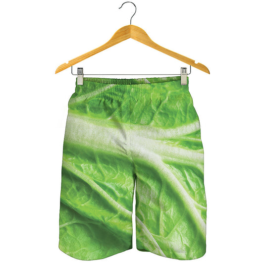 Green Cabbage Leaf Print Men's Shorts