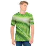 Green Cabbage Leaf Print Men's T-Shirt