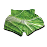 Green Cabbage Leaf Print Muay Thai Boxing Shorts