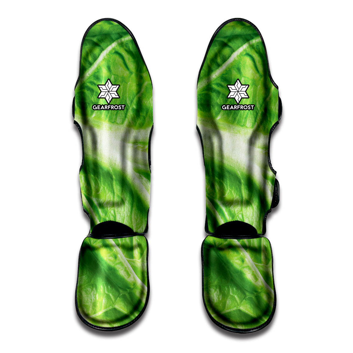 Green Cabbage Leaf Print Muay Thai Shin Guard