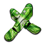 Green Cabbage Leaf Print Muay Thai Shin Guard