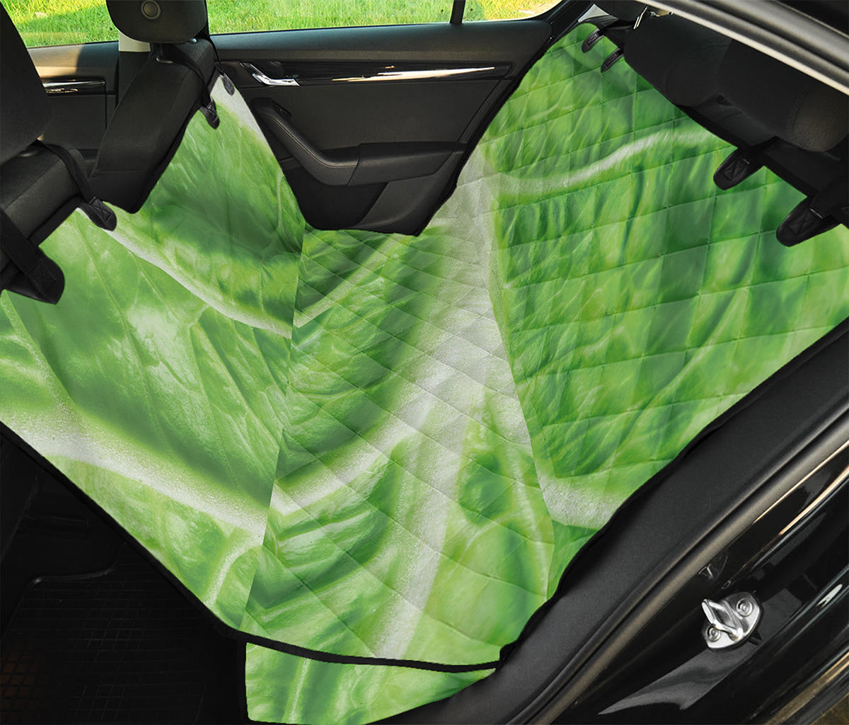 Green Cabbage Leaf Print Pet Car Back Seat Cover