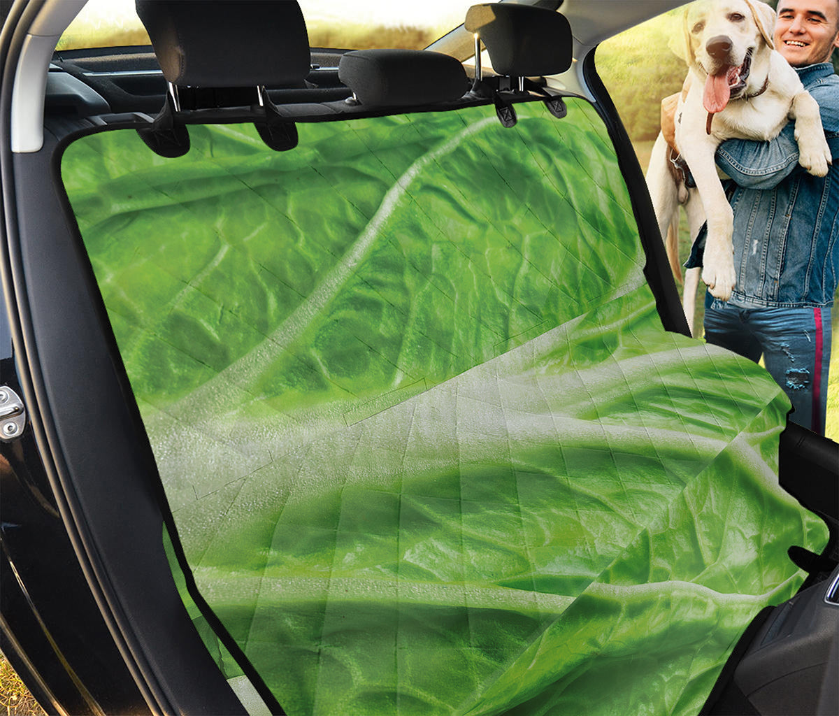 Green Cabbage Leaf Print Pet Car Back Seat Cover