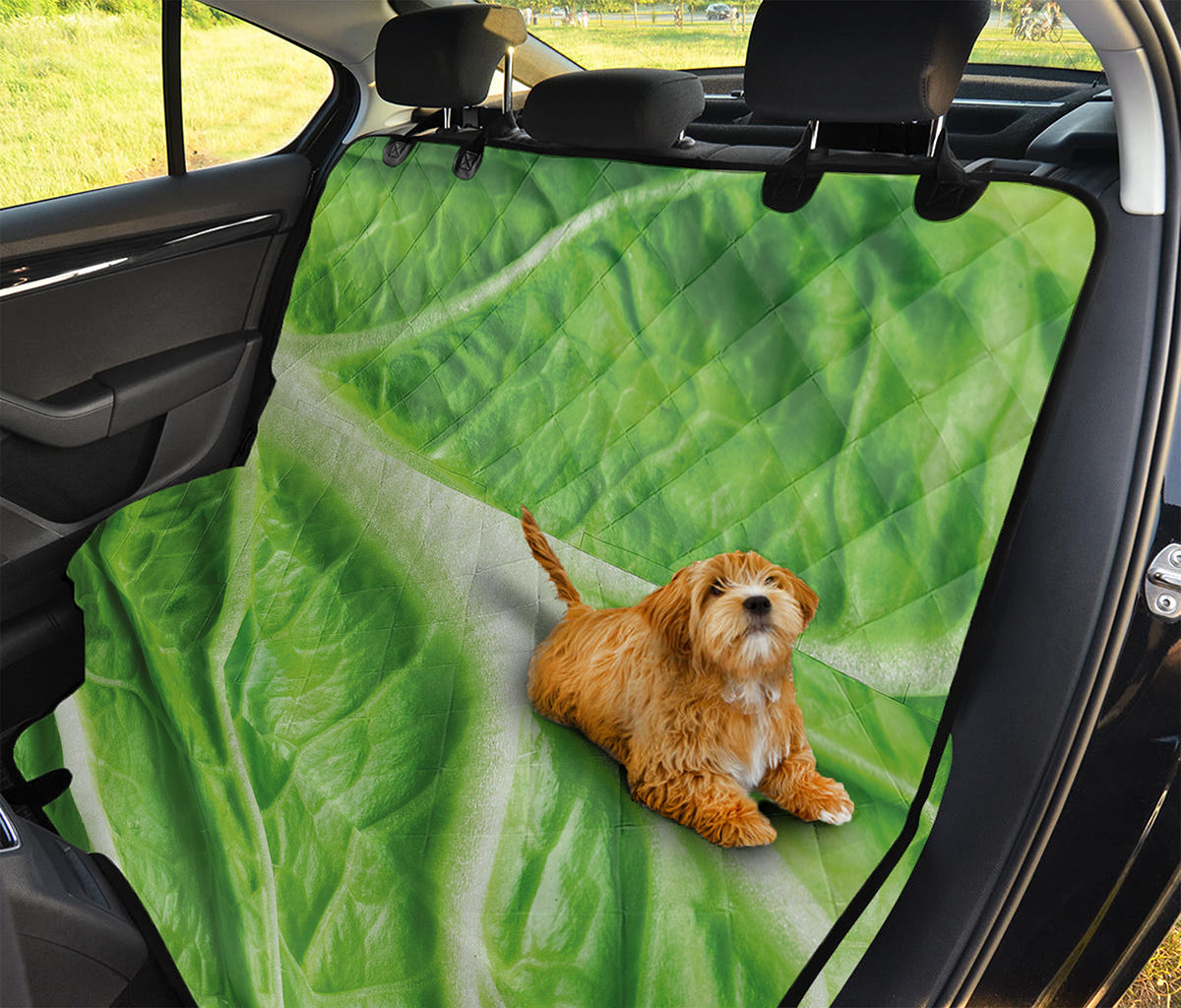 Green Cabbage Leaf Print Pet Car Back Seat Cover
