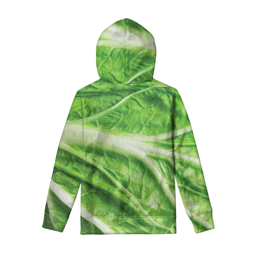 Green Cabbage Leaf Print Pullover Hoodie