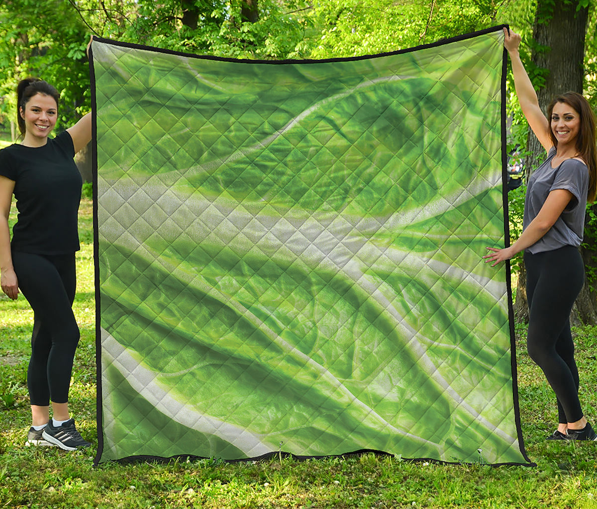 Green Cabbage Leaf Print Quilt