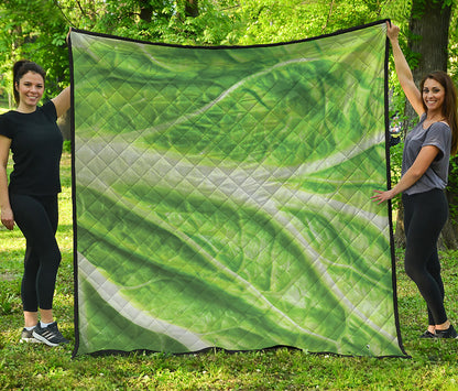 Green Cabbage Leaf Print Quilt